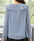 ラメカットドビーラッフルブラウス