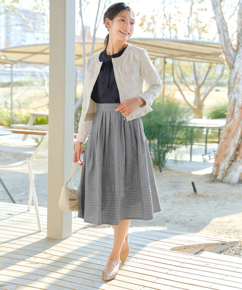 フリルリボンブラウス