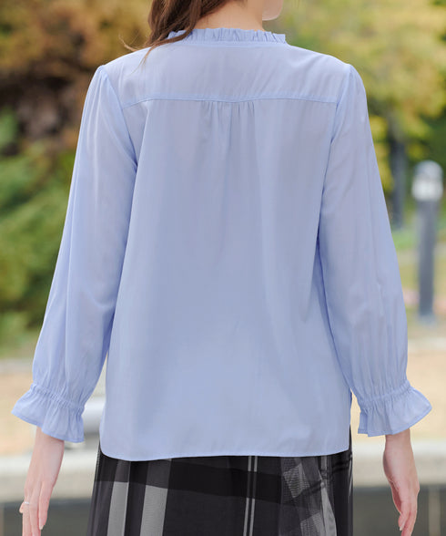 フリルリボンブラウス