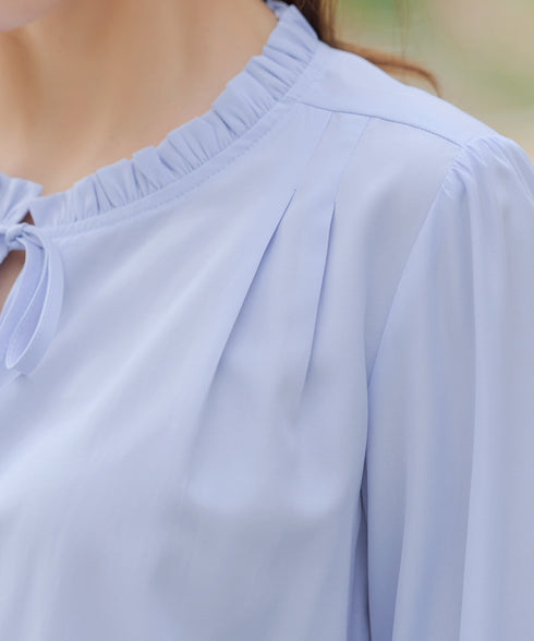 フリルリボンブラウス