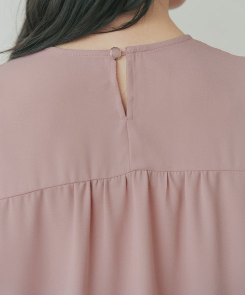 配色パイピングボウタイブラウス