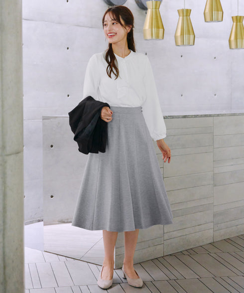 【スマート裏起毛】 ジョーゼットフリルブラウス