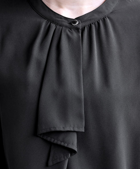 【スマート裏起毛】 ジョーゼットフリルブラウス