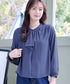 【スマート裏起毛】 ジョーゼットフリルブラウス