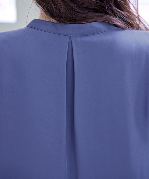 【スマート裏起毛】 ジョーゼットフリルブラウス