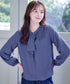 【スマート裏起毛】 ジョーゼットフリルブラウス