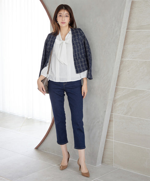 リボンタイブラウス