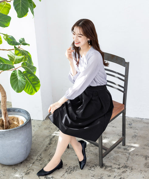 ピンタックレースブラウス