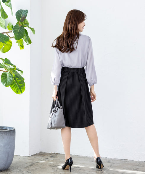 ピンタックレースブラウス