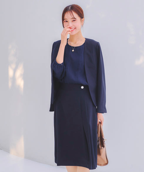 ピンタックレースブラウス