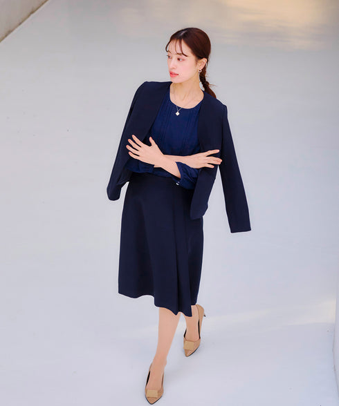 ピンタックレースブラウス