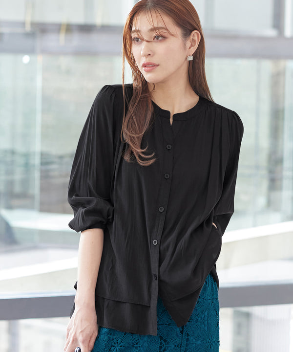 【アウトレット】【新色追加】 重ねヘムタックブラウス