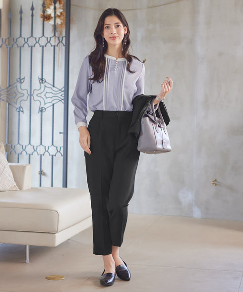 【クリアランスセール】ピンタック配色ブラウス