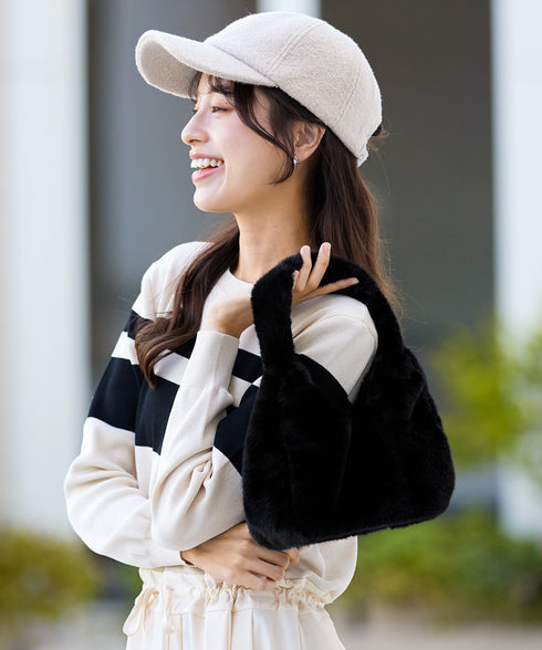 【安田美沙子さん着用】フェイクファーバック