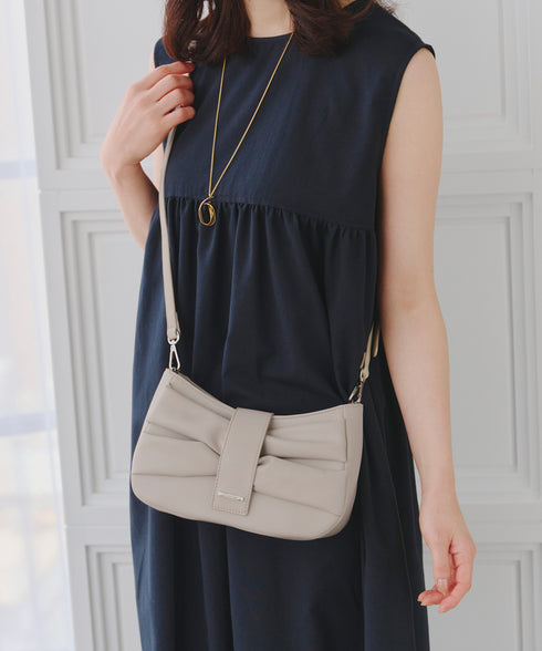 【安田美沙子さん着用 / アウトレット / 2way】リボンギャザーミニバッグ