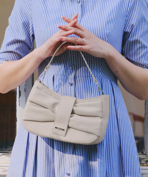 【安田美沙子さん着用 / アウトレット / 2way】リボンギャザーミニバッグ