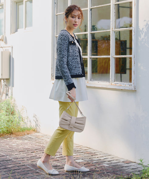 【安田美沙子さん着用 / アウトレット / 2way】リボンギャザーミニバッグ