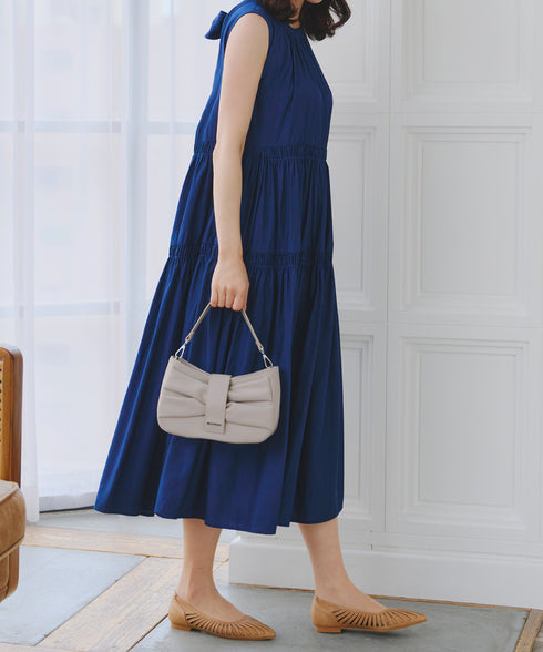 【安田美沙子さん着用 / アウトレット / 2way】リボンギャザーミニバッグ