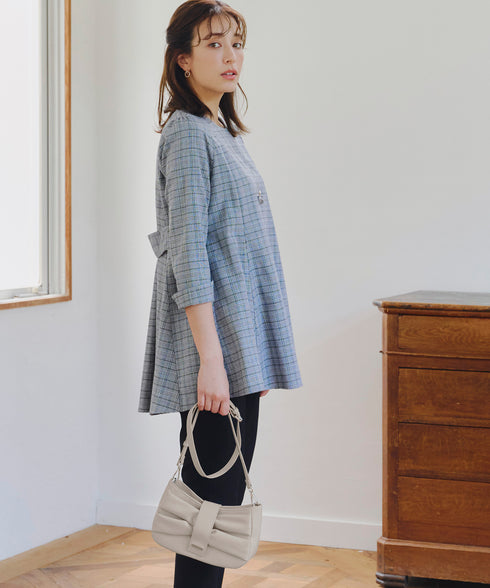 【安田美沙子さん着用 / アウトレット / 2way】リボンギャザーミニバッグ