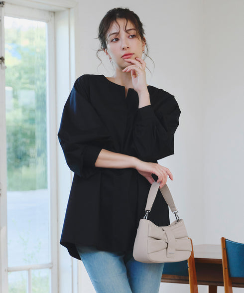 【安田美沙子さん着用 / アウトレット / 2way】リボンギャザーミニバッグ