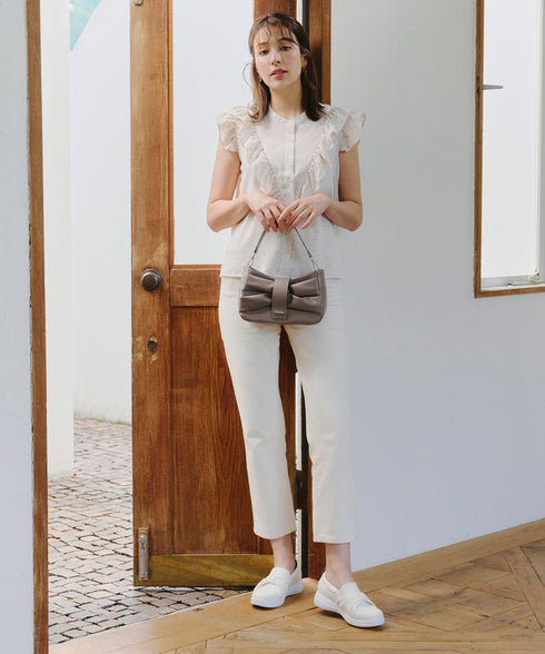 【安田美沙子さん着用 / アウトレット / 2way】リボンギャザーミニバッグ