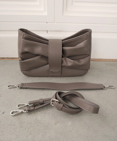 【安田美沙子さん着用 / アウトレット / 2way】リボンギャザーミニバッグ