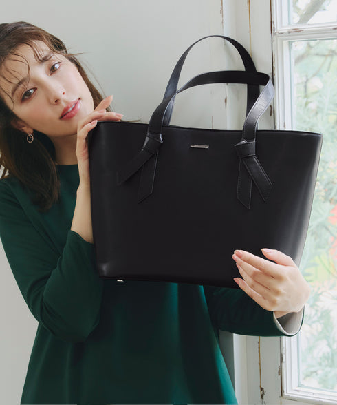 【安田美沙子さん着用 / アウトレット】リボンデザイン通勤バッグ