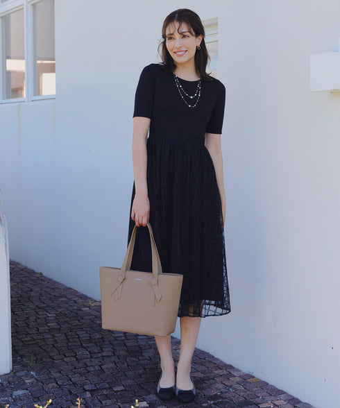 【安田美沙子さん着用 / アウトレット】リボンデザイン通勤バッグ