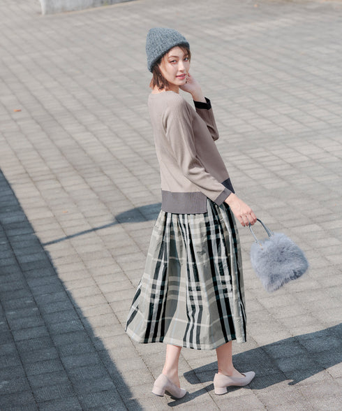 フェイクファー巾着バック