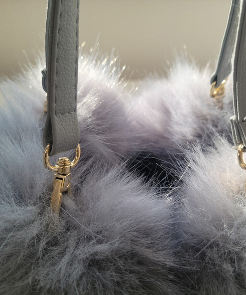 フェイクファー巾着バック