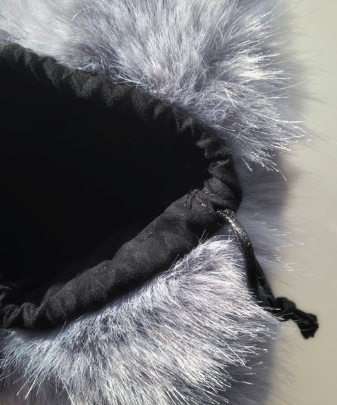 フェイクファー巾着バック