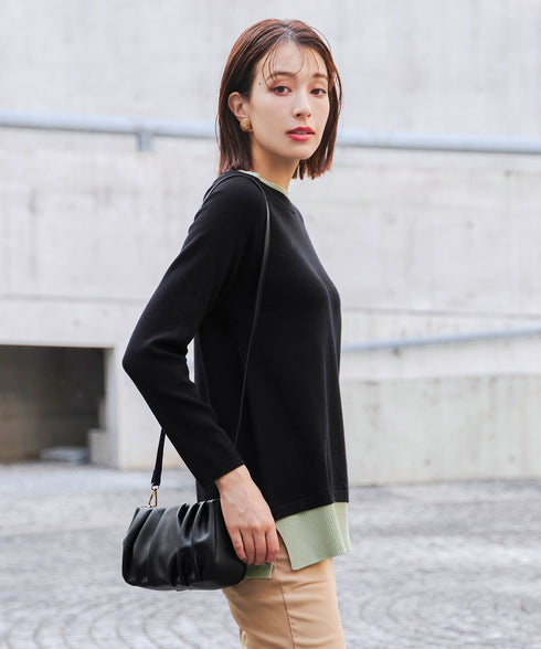 【安田美沙子さん着用 / 2way】ギャザーワンハンドルバッグ