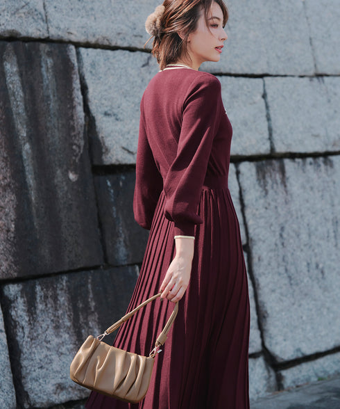 【安田美沙子さん着用 / 2way】ギャザーワンハンドルバッグ