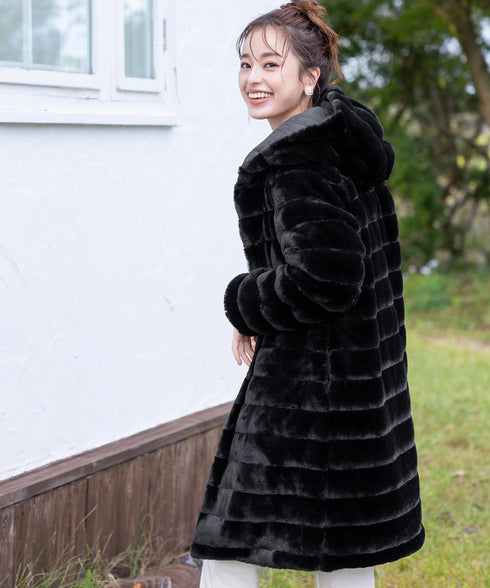 【リバーシブル】エコファーキルティング2wayコート