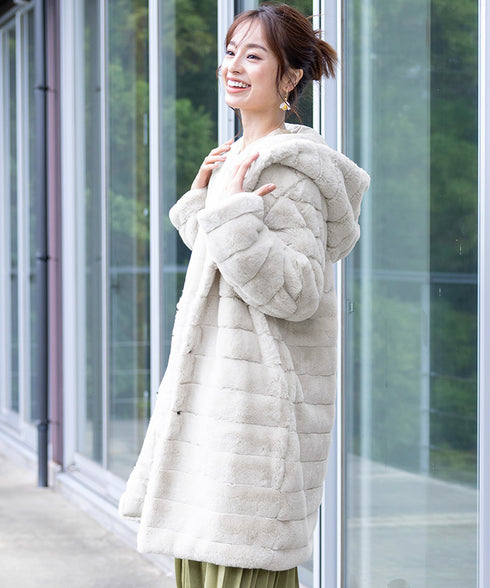 【リバーシブル】エコファーキルティング2wayコート