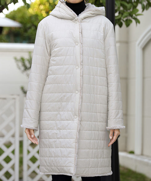 【リバーシブル】エコファーキルティング2wayコート