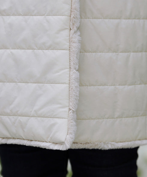 【リバーシブル】エコファーキルティング2wayコート