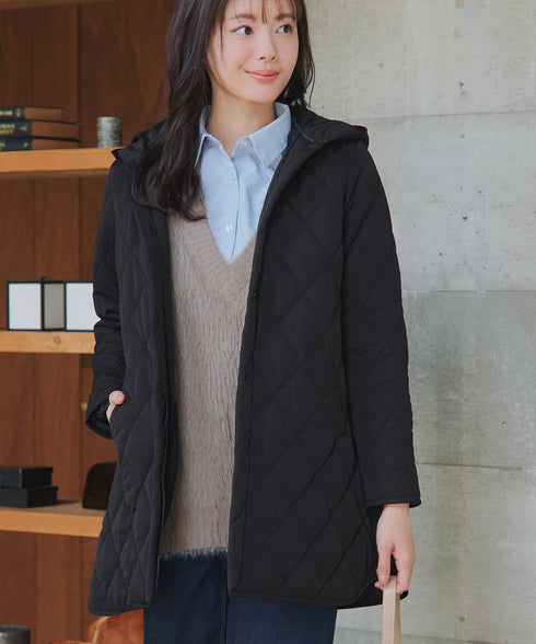 【安田美沙子さん着用】中綿キルティングフードコート