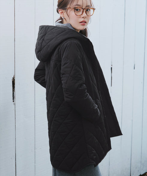 【安田美沙子さん着用】中綿キルティングフードコート