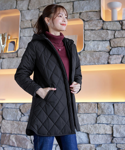 【安田美沙子さん着用】中綿キルティングフードコート