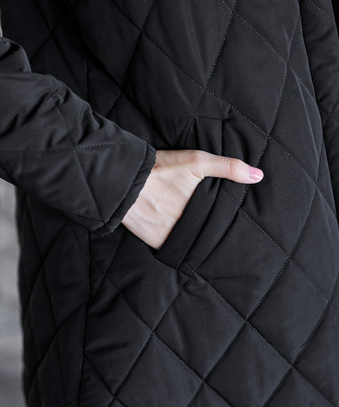 【安田美沙子さん着用】中綿キルティングフードコート