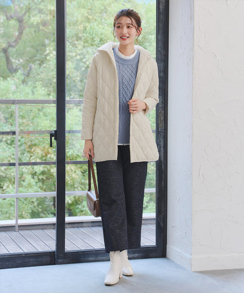 【安田美沙子さん着用】中綿キルティングフードコート