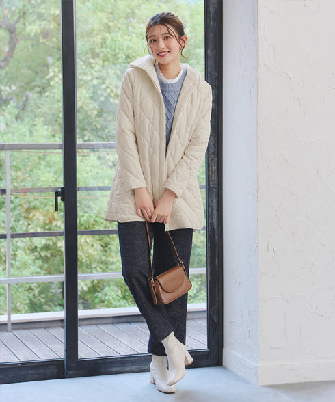 【安田美沙子さん着用】中綿キルティングフードコート