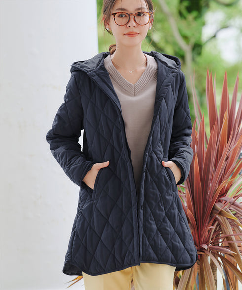 【安田美沙子さん着用】中綿キルティングフードコート