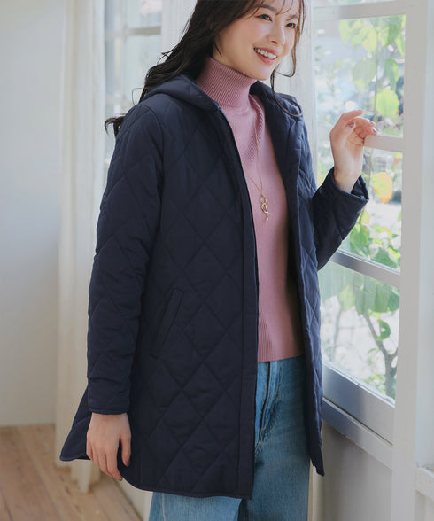 【安田美沙子さん着用】中綿キルティングフードコート