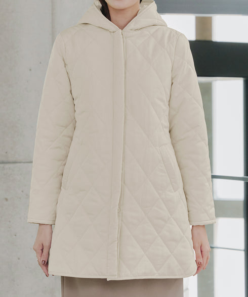 【安田美沙子さん着用】中綿キルティングフードコート