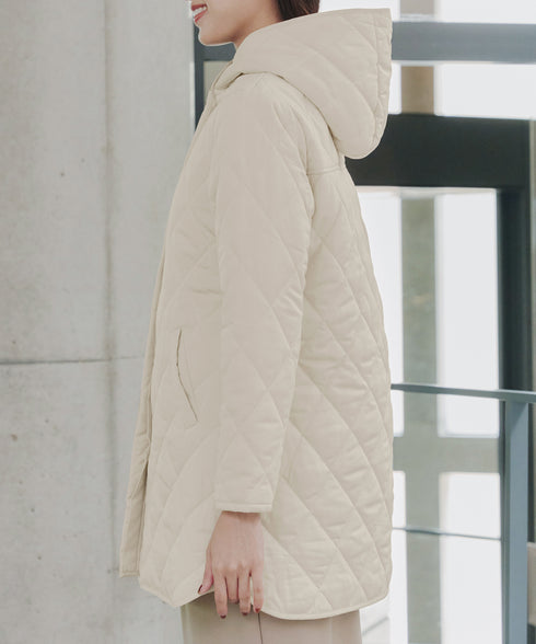 【安田美沙子さん着用】中綿キルティングフードコート