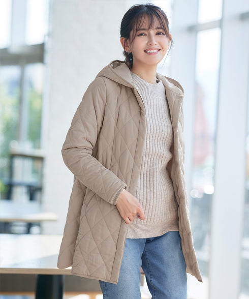 【安田美沙子さん着用】中綿キルティングフードコート