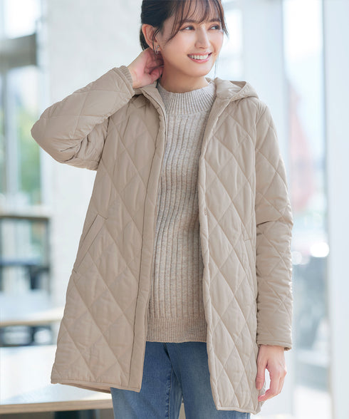 【安田美沙子さん着用】中綿キルティングフードコート