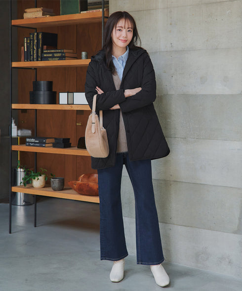 【安田美沙子さん着用】中綿キルティングフードコート